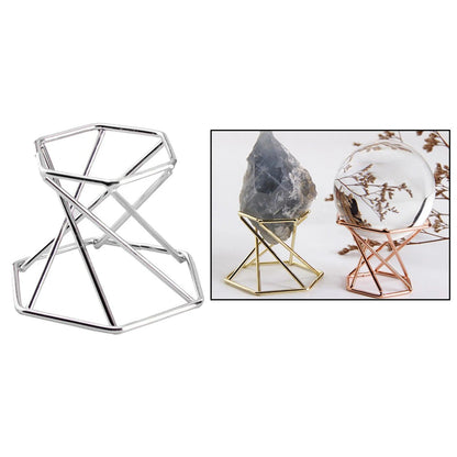 Geometric Metal Display Stand Holder for Geode and Crystals