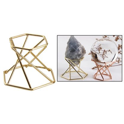 Geometric Metal Display Stand Holder for Geode and Crystals