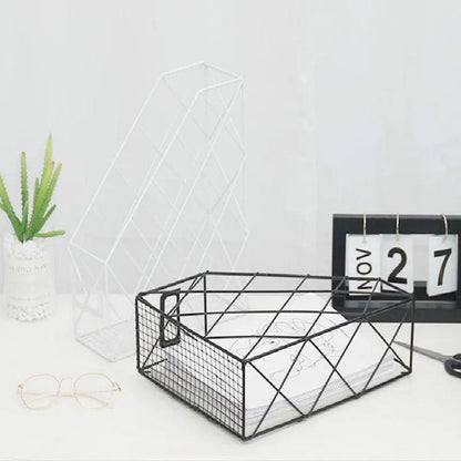 Geometric Magazine Desk Organizer
