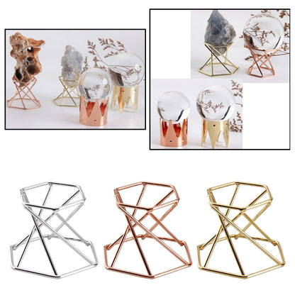 Geometric Metal Display Stand Holder for Geode and Crystals