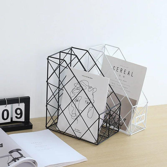 Geometric Magazine Desk Organizer
