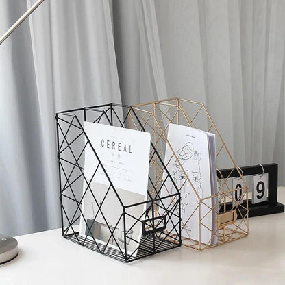Geometric Magazine Desk Organizer