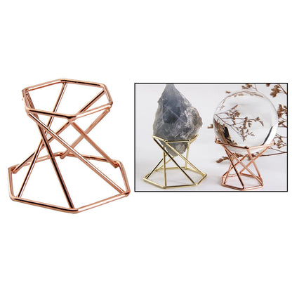 Geometric Metal Display Stand Holder for Geode and Crystals