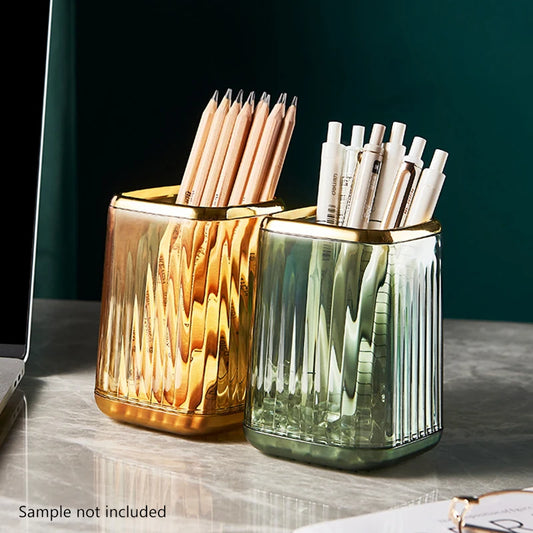 Nordic Light Luxury Style Pen Holder Office Desktop Stationery Organizer Box Ins Boys Girls Makeup Brush Desk  Accessories 1pcs