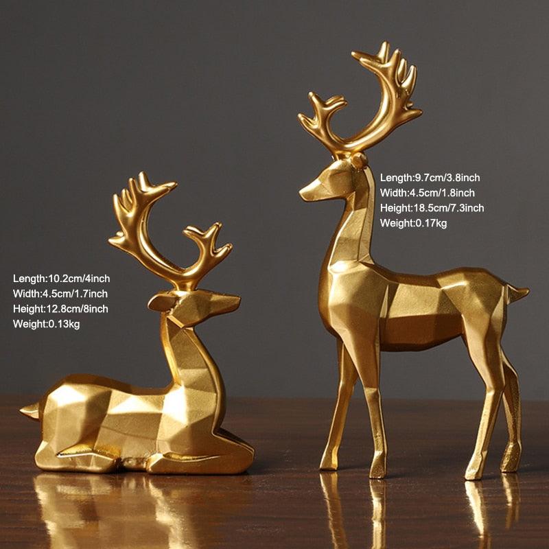 Geometric Christmas Reindeer Figurines