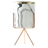Ceramic Flower Pot Gold Iron Stand Modern Vase