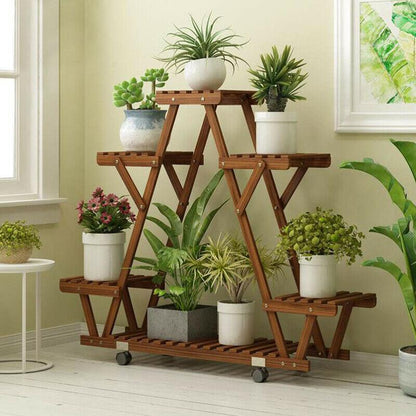 Wood Triangular Plant Shelf