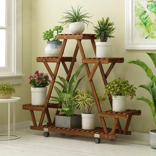 Wood Triangular Plant Shelf