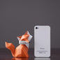 Abstract Geometric Orange Fox Figurine Statue