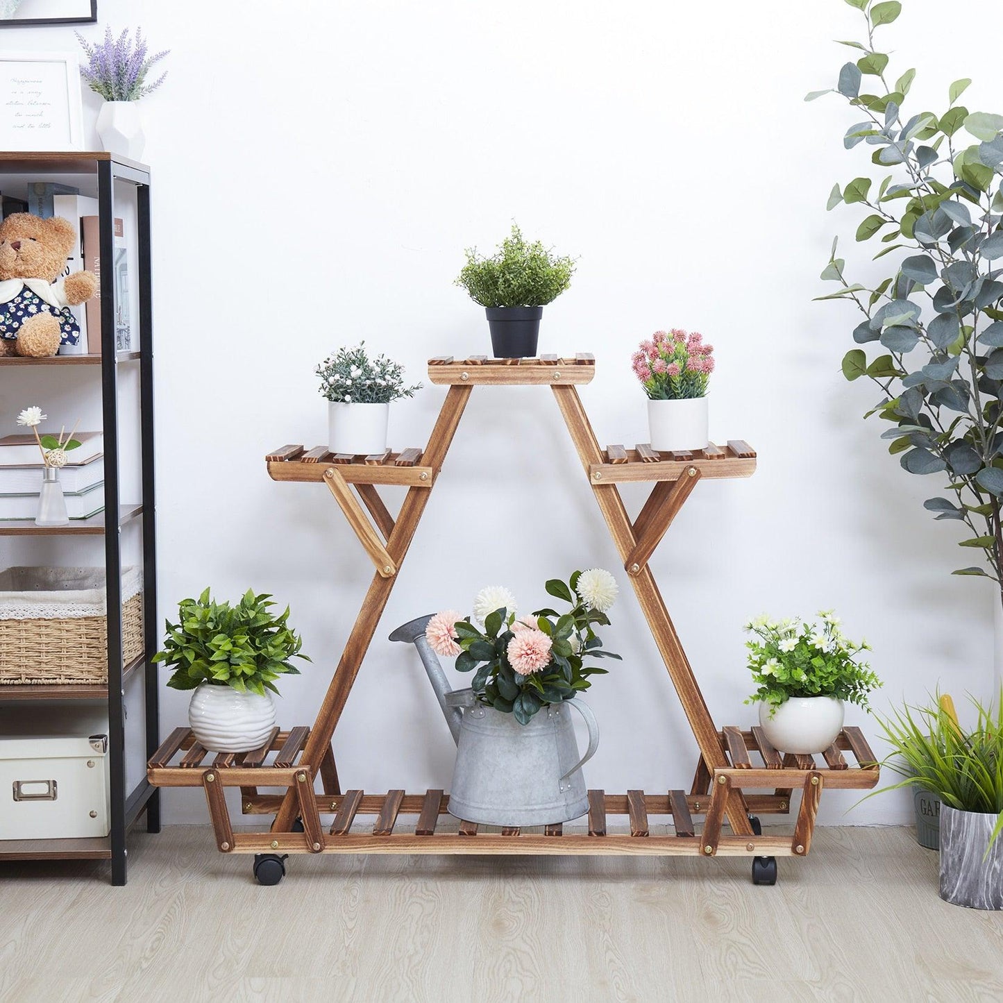 Wood Triangular Plant Shelf