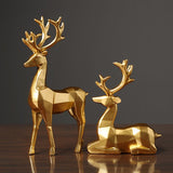 Geometric Christmas Reindeer Figurine