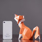Abstract Geometric Orange Fox Figurine Statue