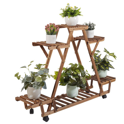Wood Triangular Plant Shelf