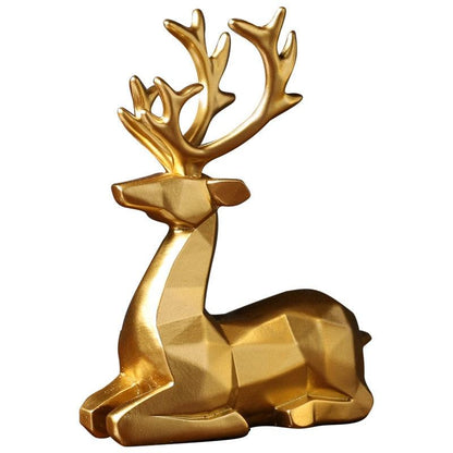 Geometric Christmas Reindeer Figurines