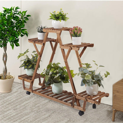Wood Triangular Plant Shelf