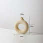 Beige Ceramic Hollow Donut Vase