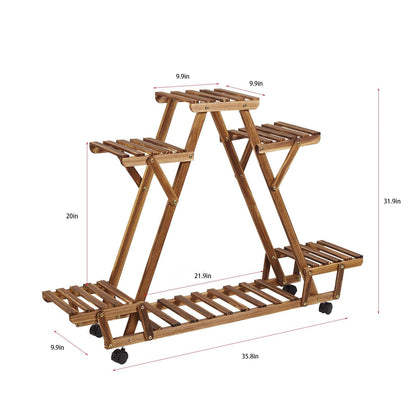 Wood Triangular Plant Shelf