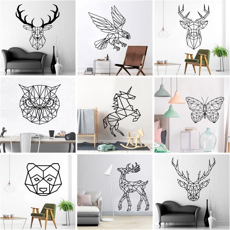 Nordic Geometric Animals Vinyl Wall Stickers