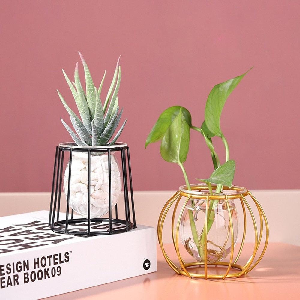 Geometric Plant Holder Mini Metal Tabletop