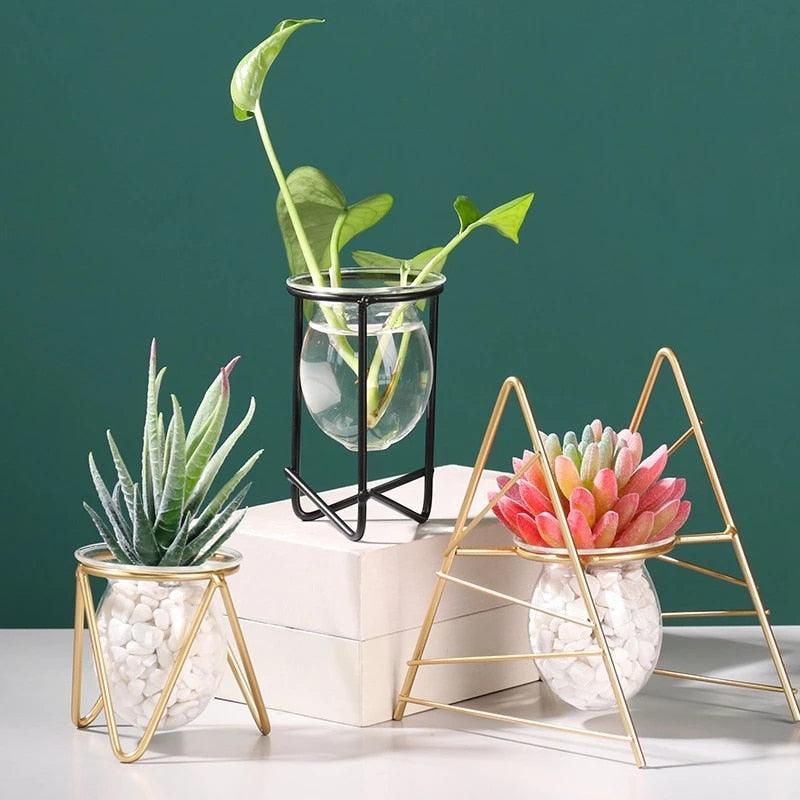 Geometric Plant Holder Mini Metal Tabletop