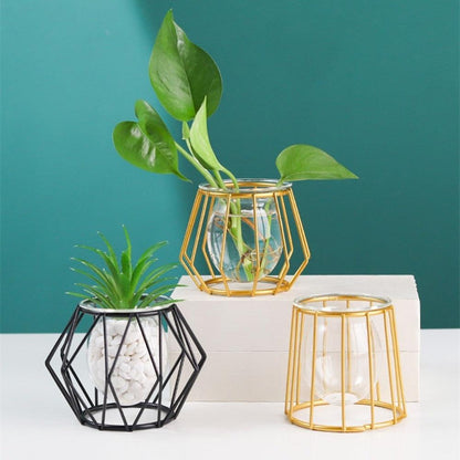 Geometric Plant Holder Mini Metal Tabletop